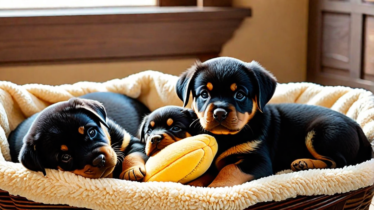 A Basket Full of Rottweiler Puppies