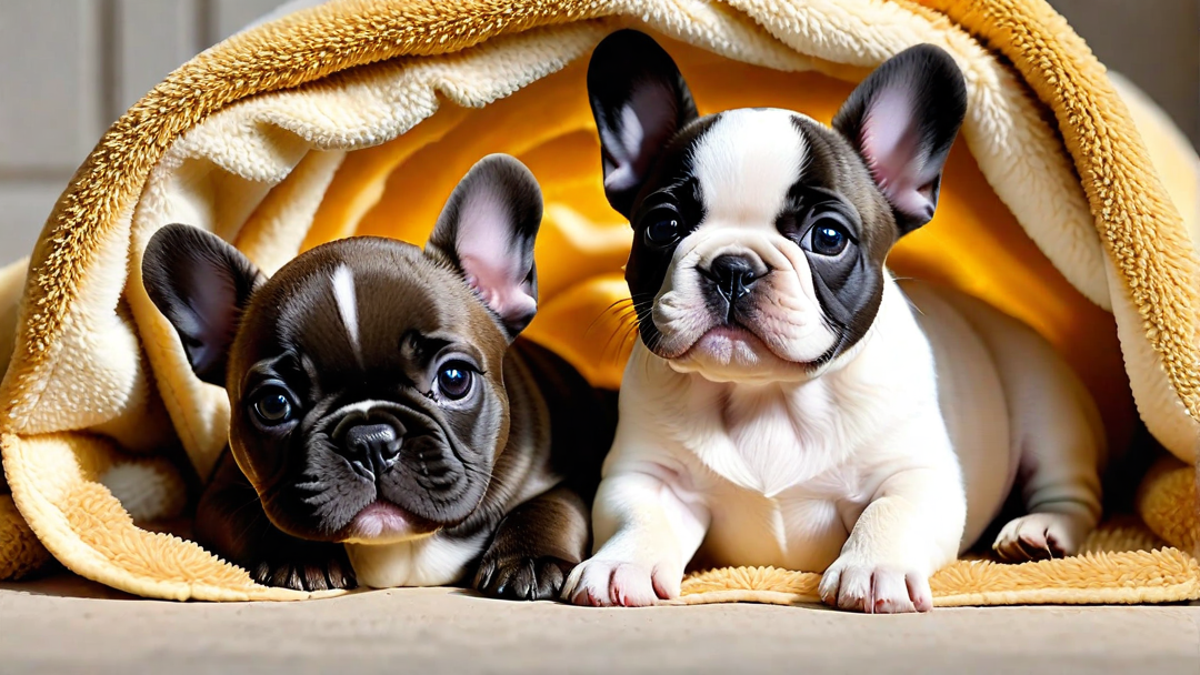 A Basket Full of Snuggling French Bulldog Puppies