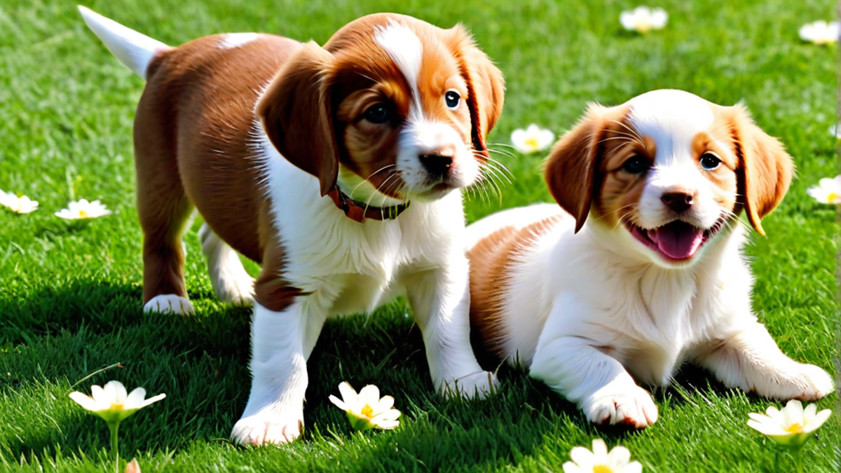 A Day at the Park with Brittany Spaniel Puppies