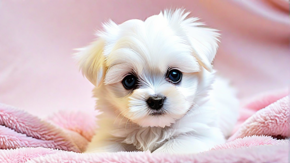 A Fluffy White Maltese Puppy