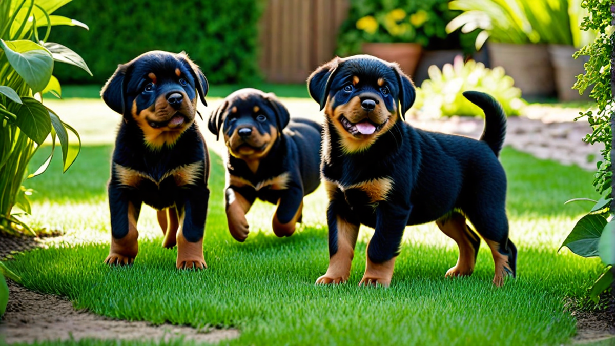 A Mischief of Rottweiler Puppies at Play