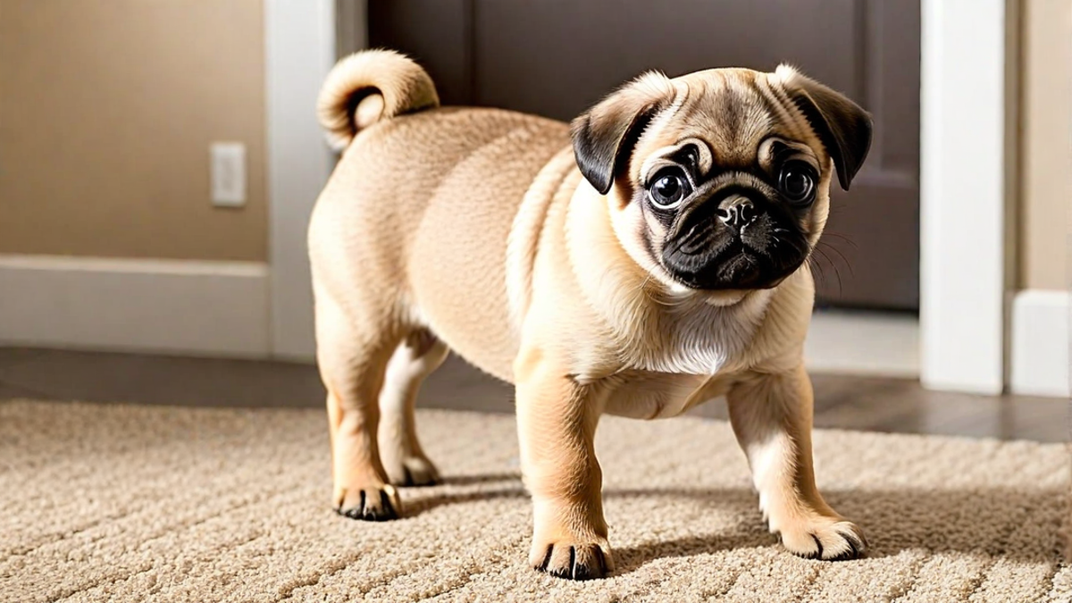 A Pug Puppy Learning to Walk