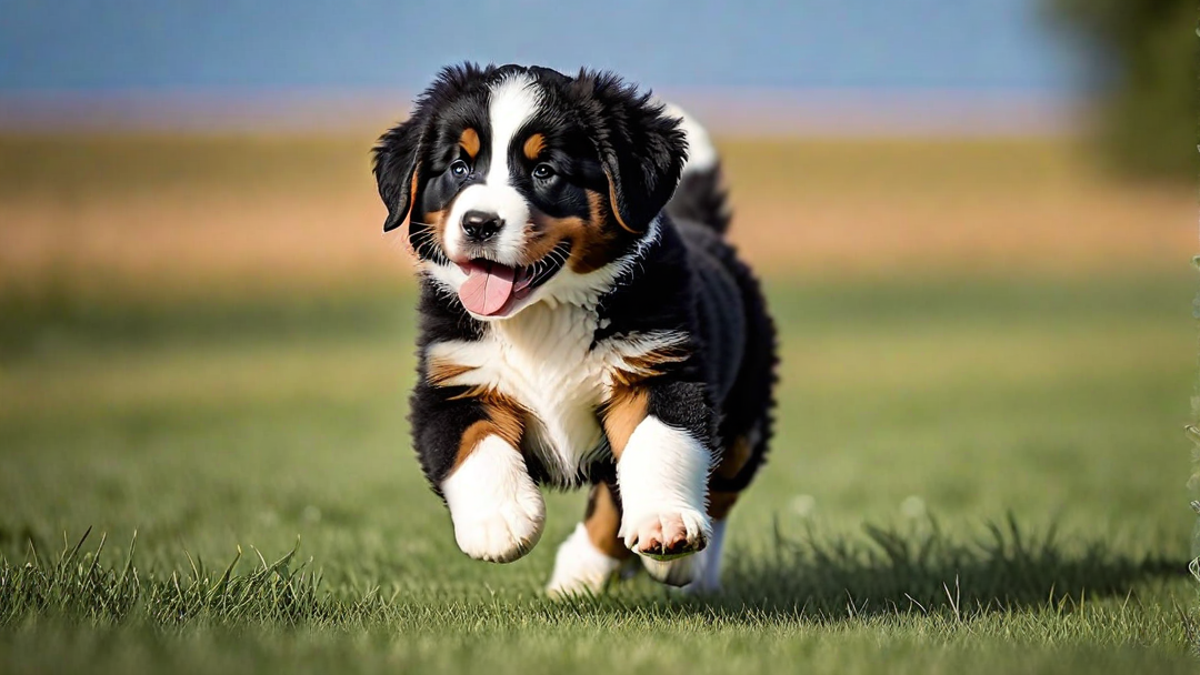 A Wave of Fluff: Bernese Puppy Running