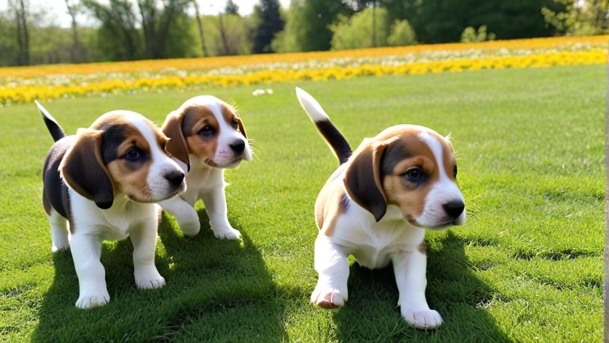 Adorable Beagle Puppies Playing in the Park