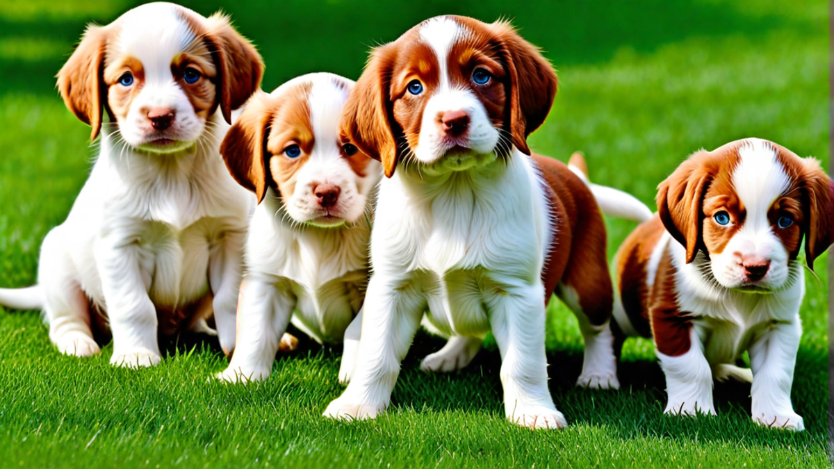 Adorable Brittany Spaniel Puppies Playing