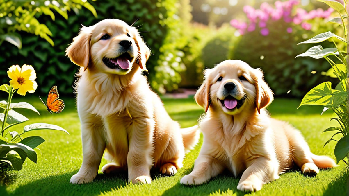 Adorable Golden Retriever Puppies Playing