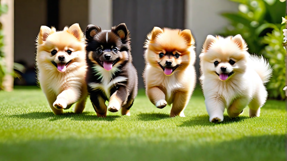 Adorable Pomeranian Puppies at Playtime