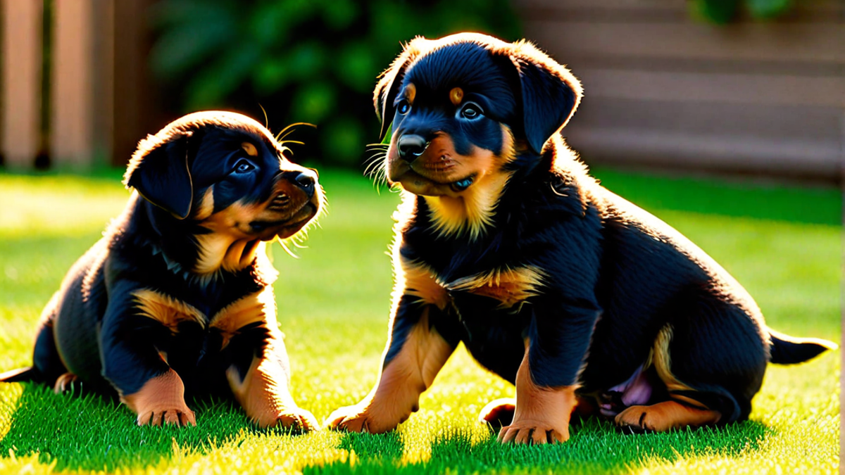 Adorable Rottweiler Puppies Playing Together