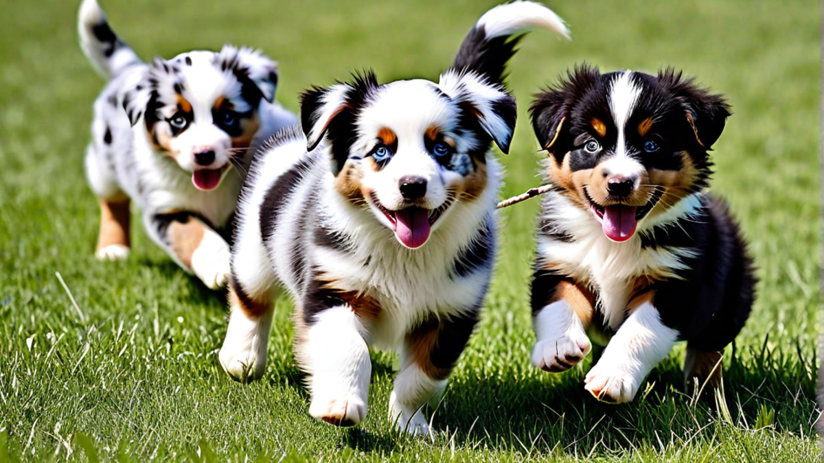 Australian Shepherd Puppies Exploring the Great Outdoors