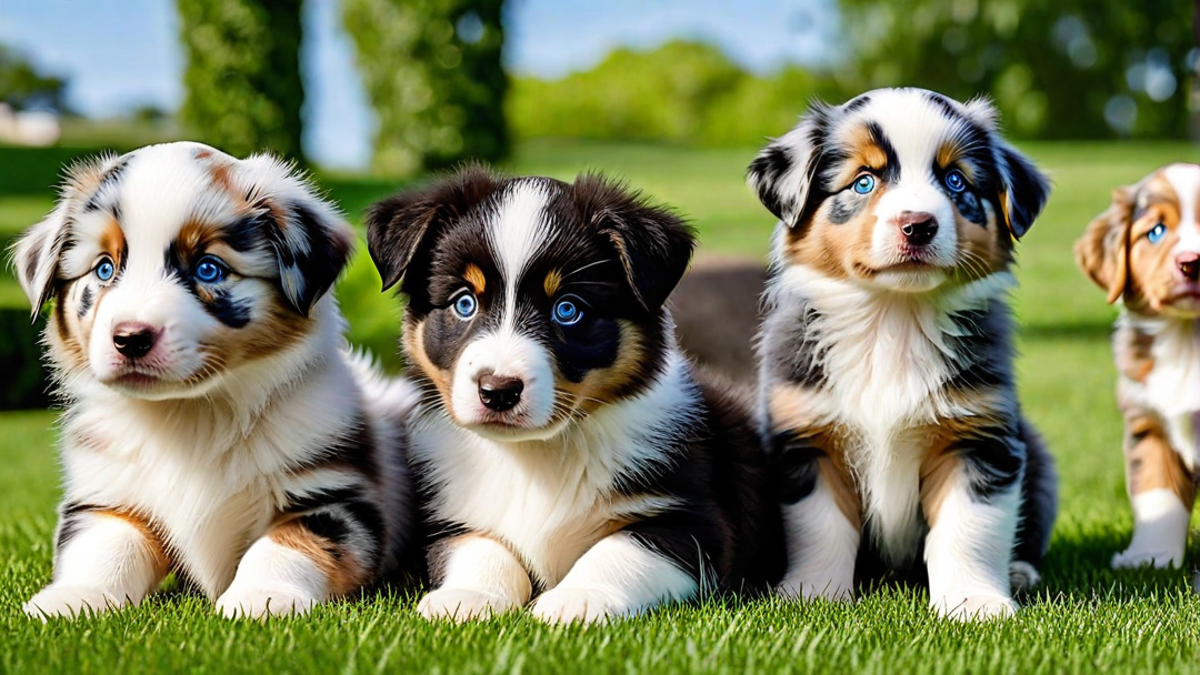 Australian Shepherd Puppies Meeting New Friends