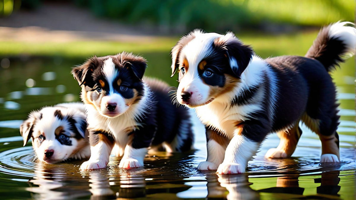 Australian Shepherd Puppies and Their Love for Water