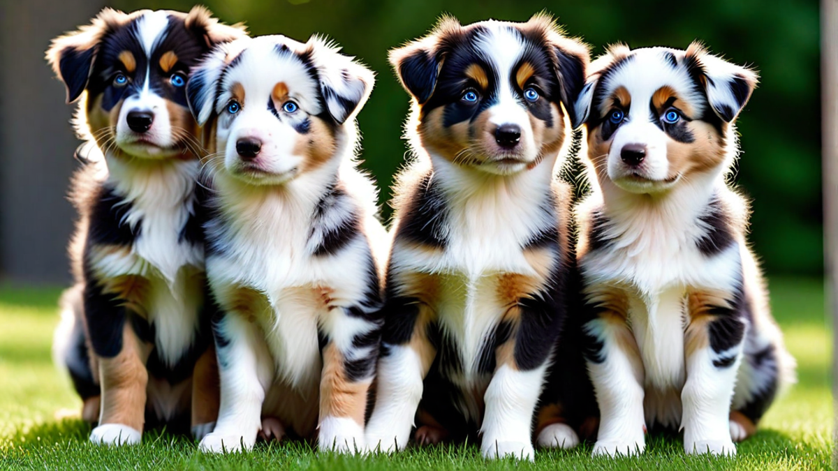 Australian Shepherd Puppies with Unique Coat Patterns