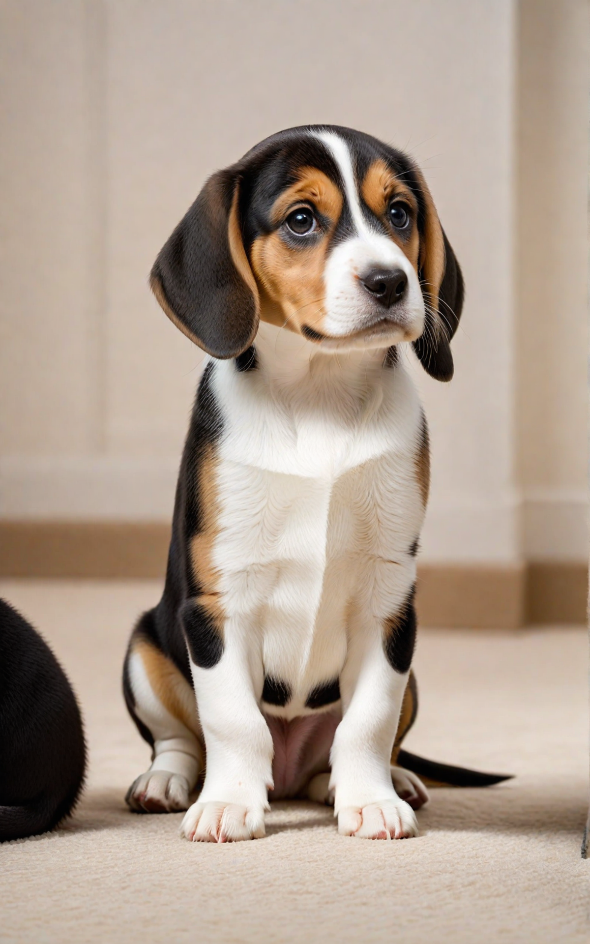 Beagle Puppy Sitting Pretty for a Treat