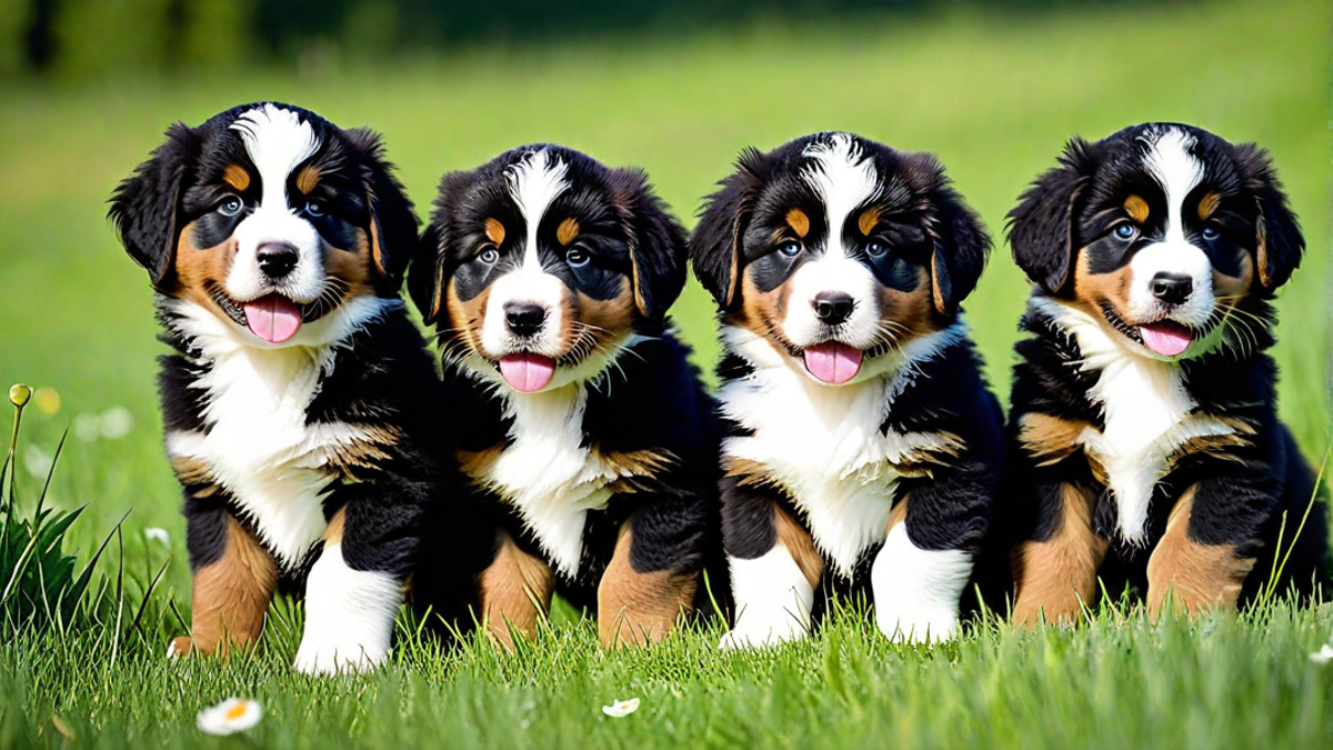 Bernese Puppies Exploring the Great Outdoors