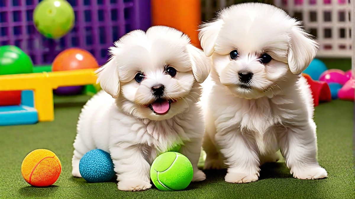 Bichon Frise Puppies and Their First Toys