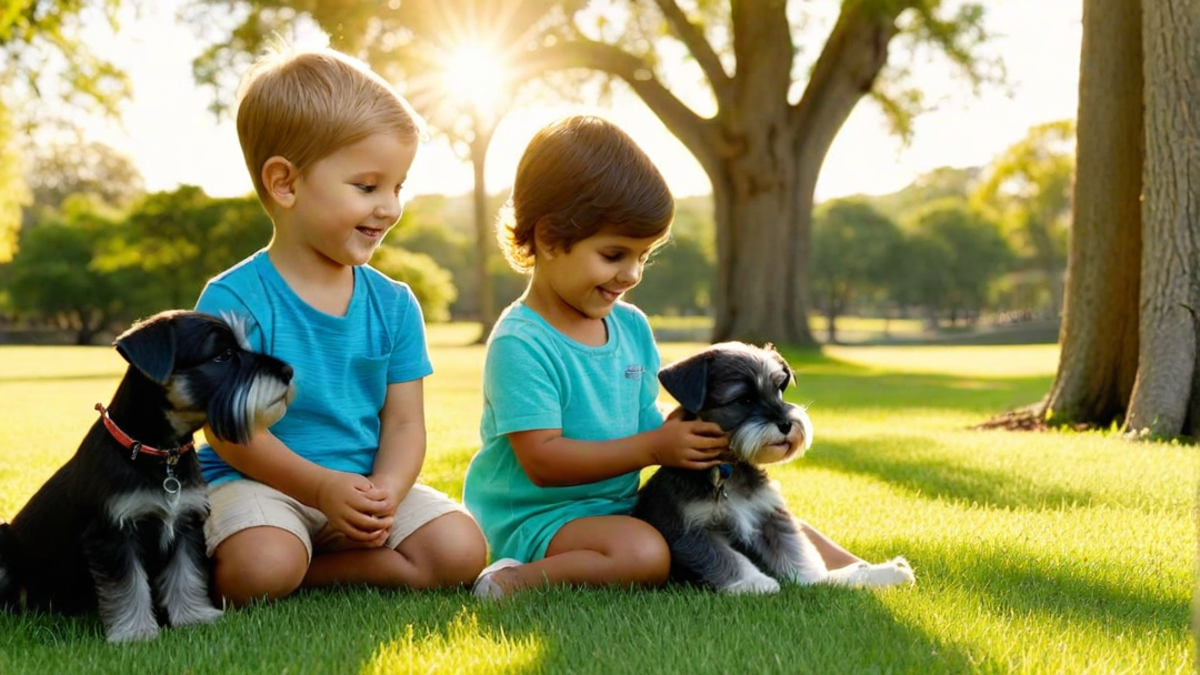 Bonding Time: Miniature Schnauzer Puppies and Kids