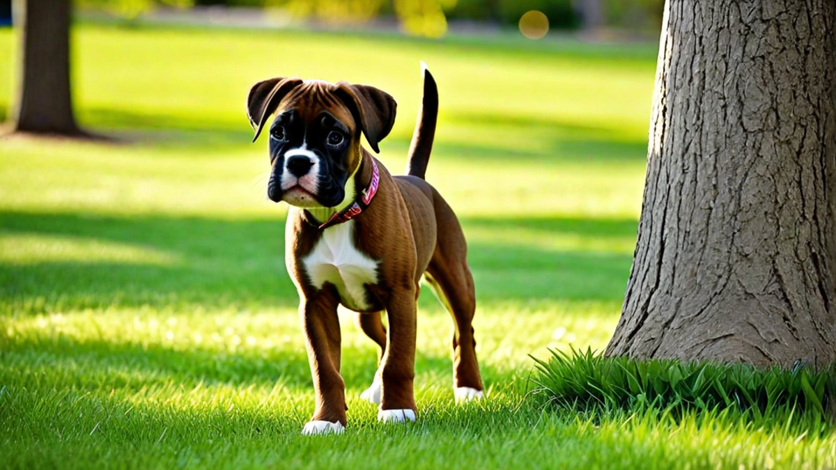 Boxer Puppy Making Friends at the Park