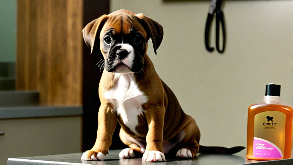 Boxer Puppy’s First Grooming Session