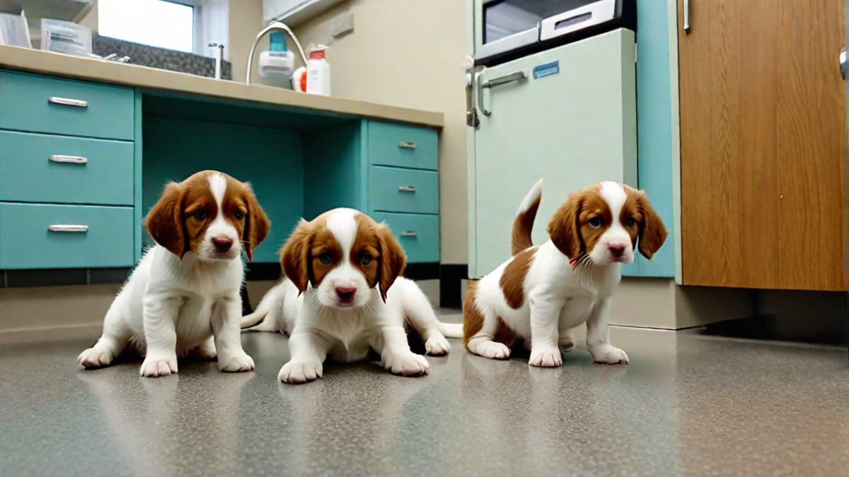 Brittany Spaniel Puppies and their First Vet Visit