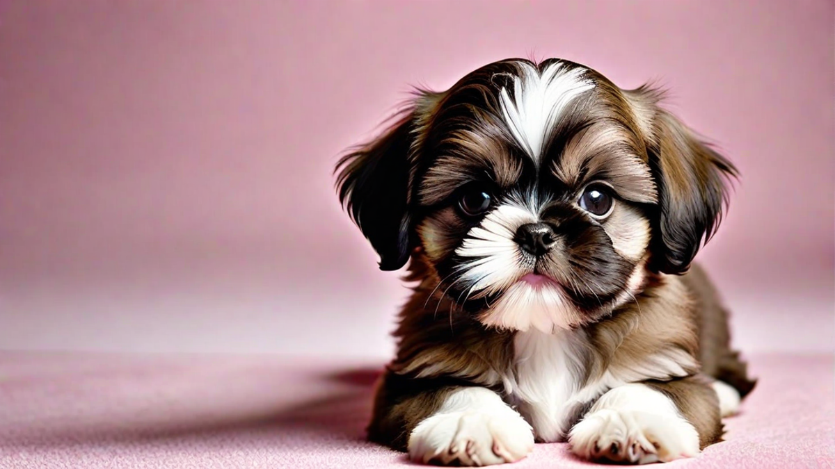 Brown Shih Tzu Puppy Sticking Out Tongue