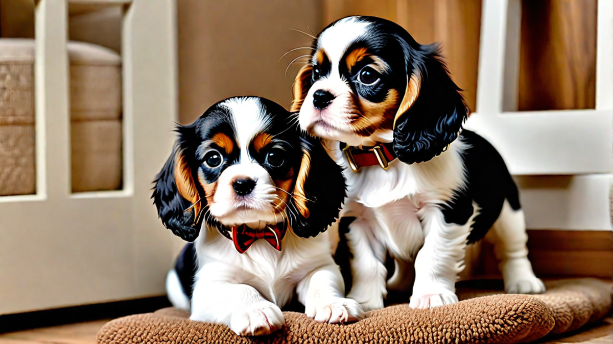 Cavalier Puppies and Their First Collars