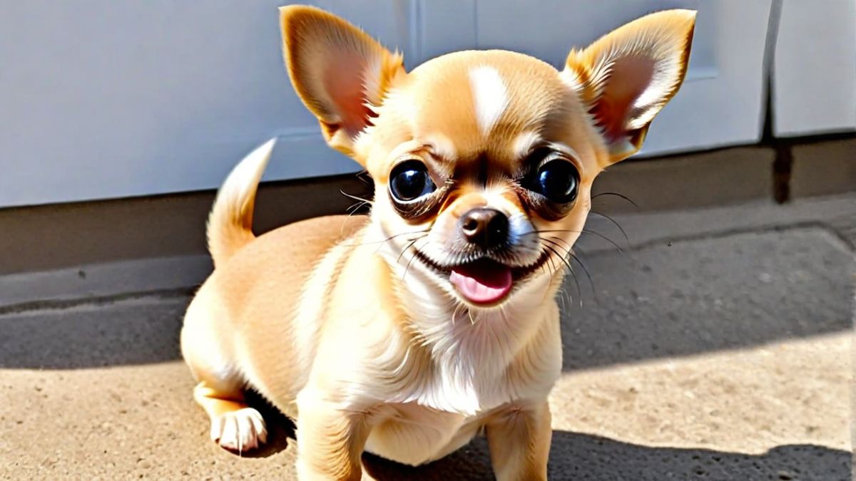 Chihuahua Puppy Making a Funny Face