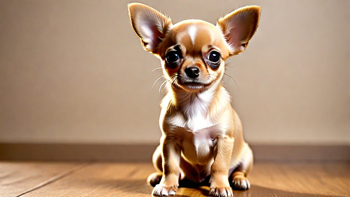 Chihuahua Puppy Staring with Big Brown Eyes