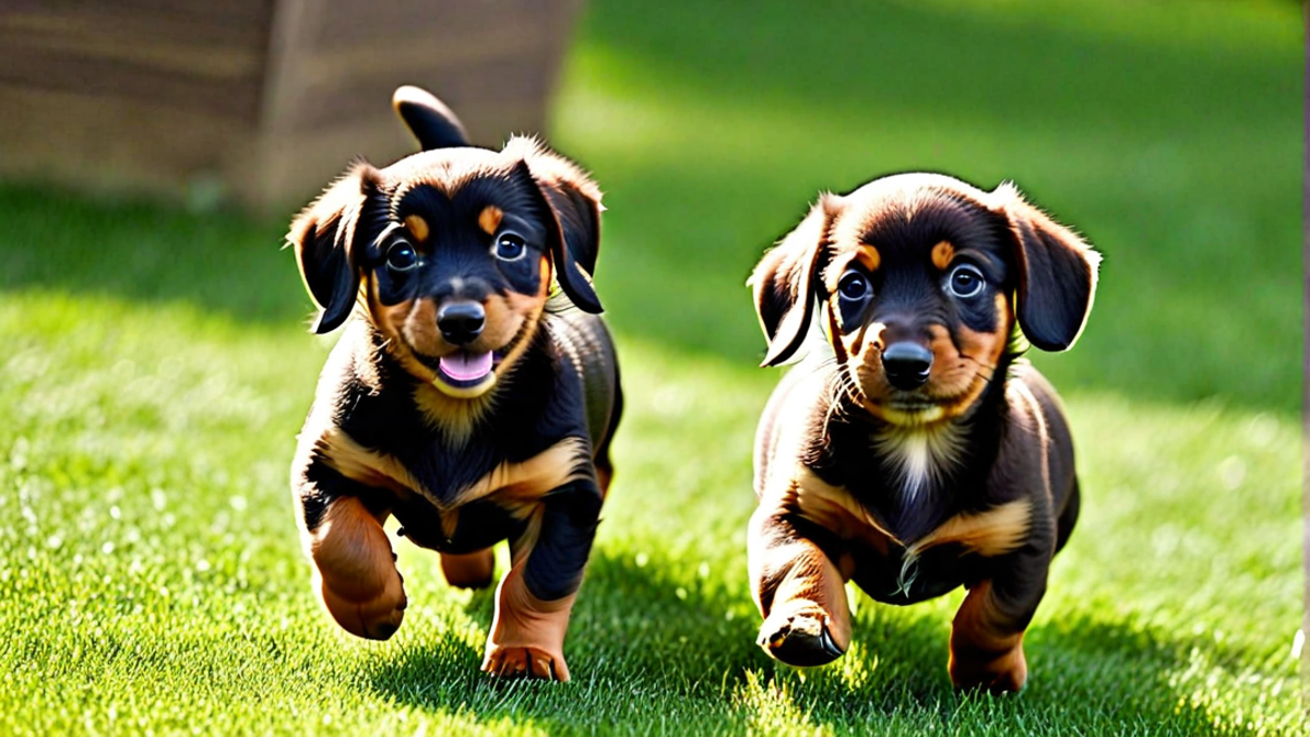 Chubby Dachshund Puppies Running