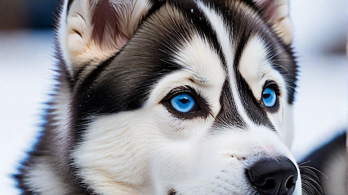 Close-Up of Siberian Husky Puppy’s Face