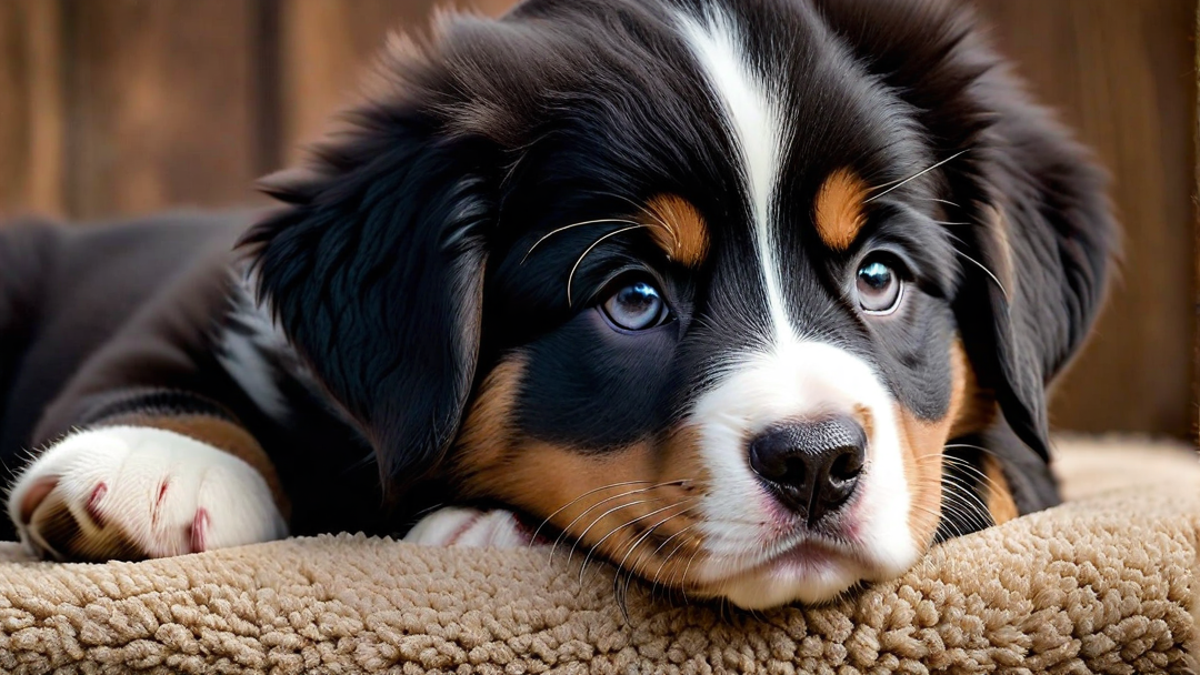 Close-Up of a Bernese Puppy