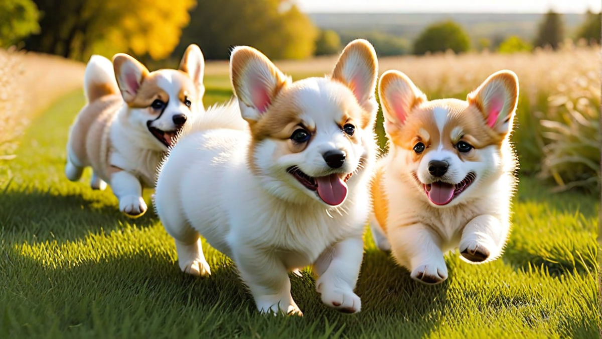 Corgi Puppies Chasing Their Tails