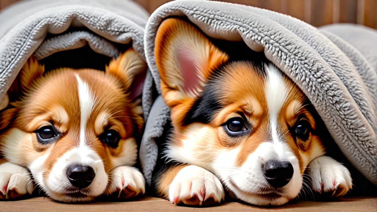 Corgi Puppies Sleeping Soundly Together