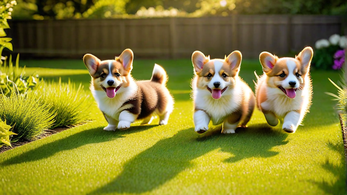 Corgi Puppies Taking Their First Steps