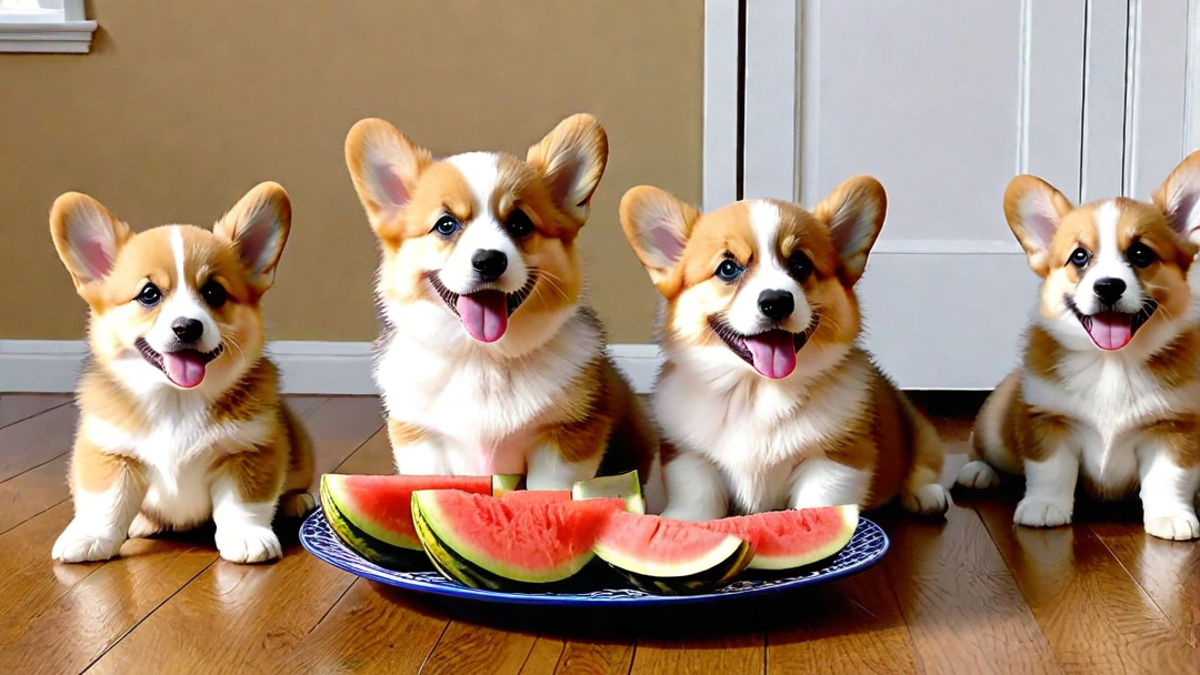 Corgi Puppies Trying New Foods