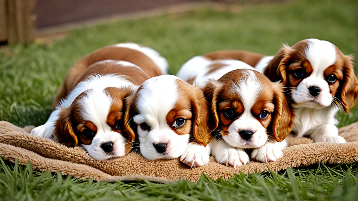 Cuddly Cavaliers: A Pile of Puppies