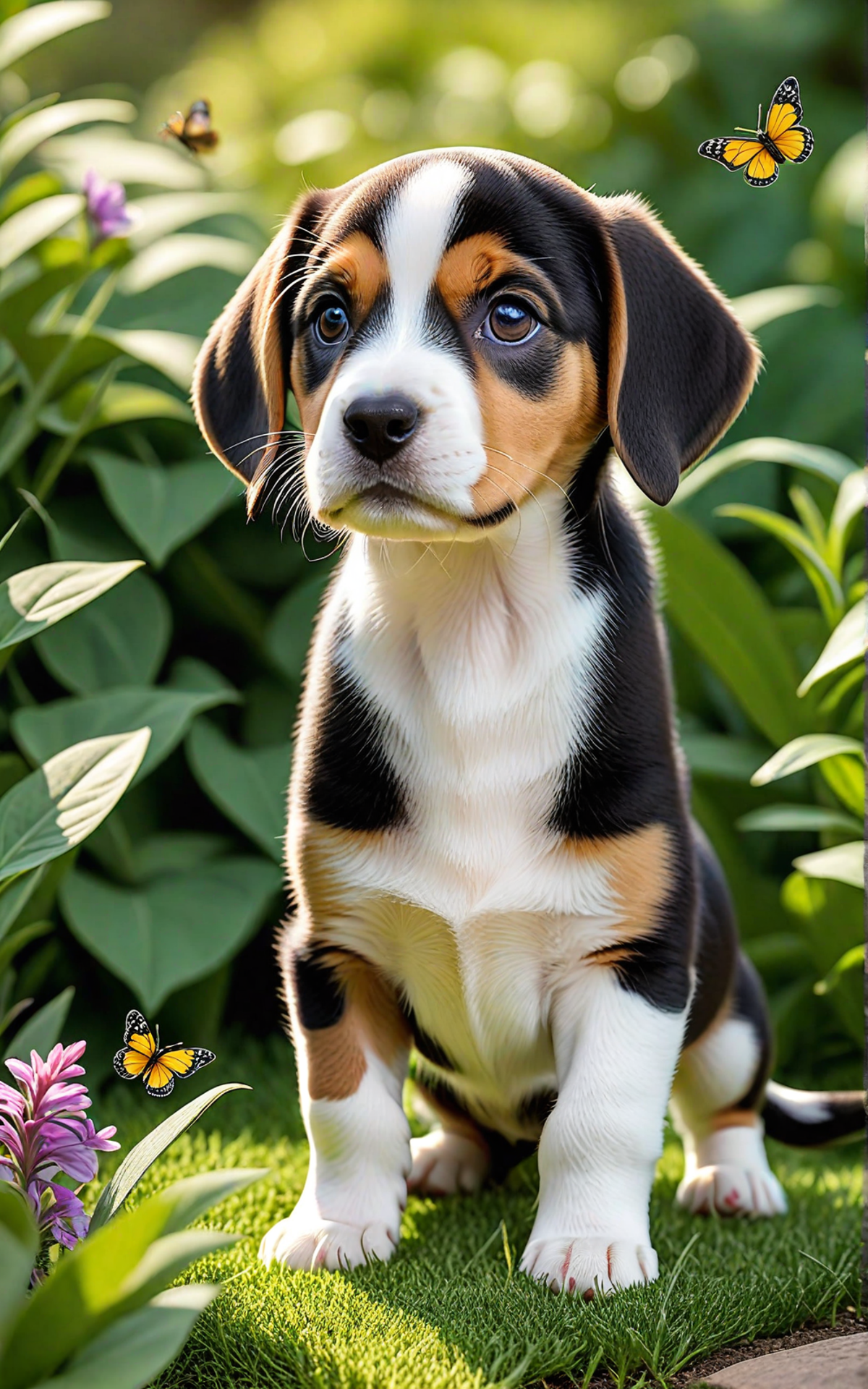 Curious Beagle Puppy Exploring the Outdoors