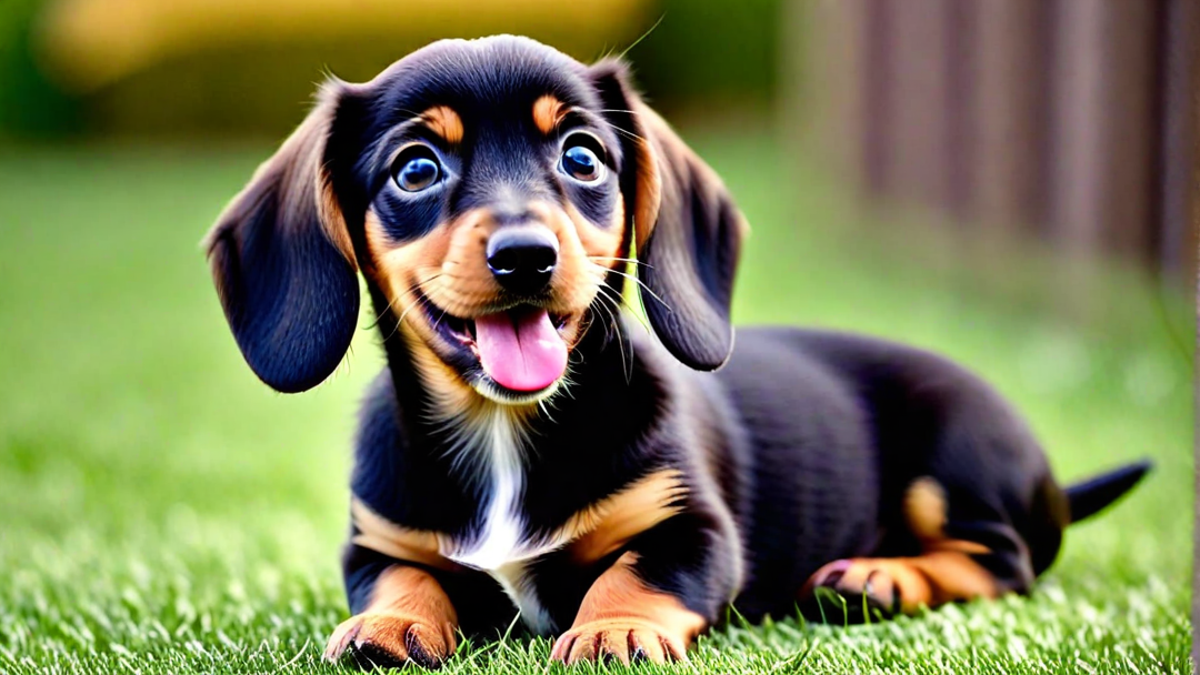 Cute Dachshund Puppy Yawning