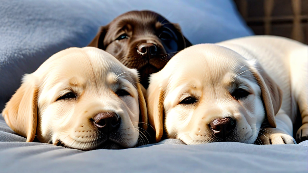 Cute Labrador Puppies Sleeping Soundly