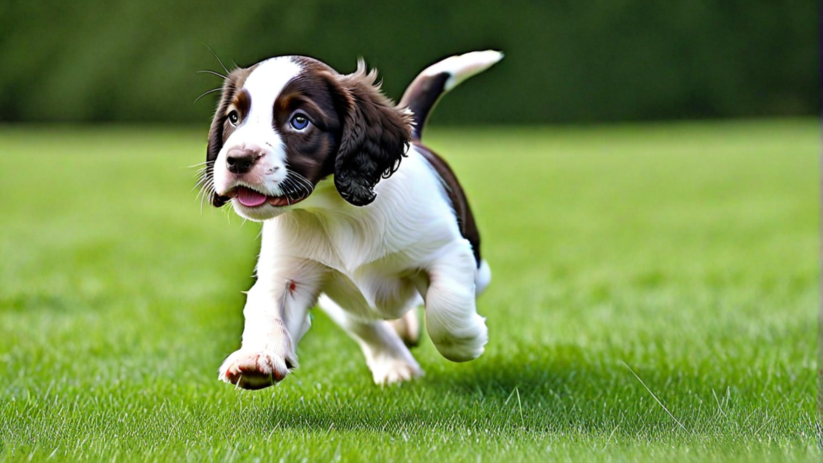 Cute Springer Puppy Learning to Fetch