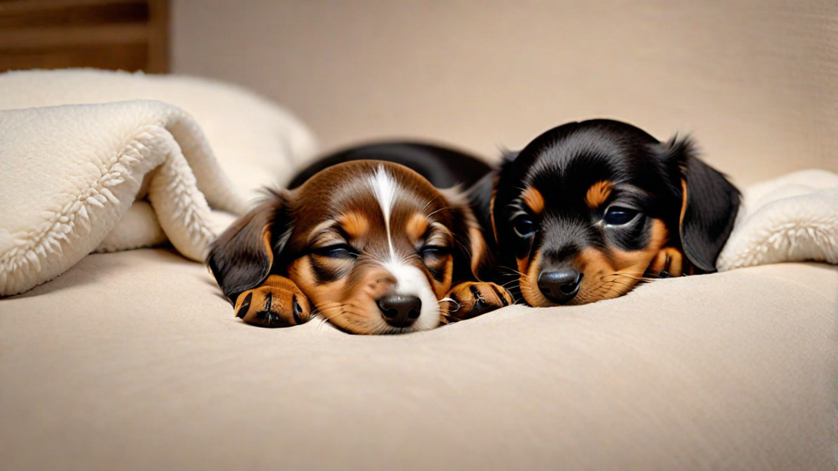 Dreamy Dachshund Puppies Sleeping