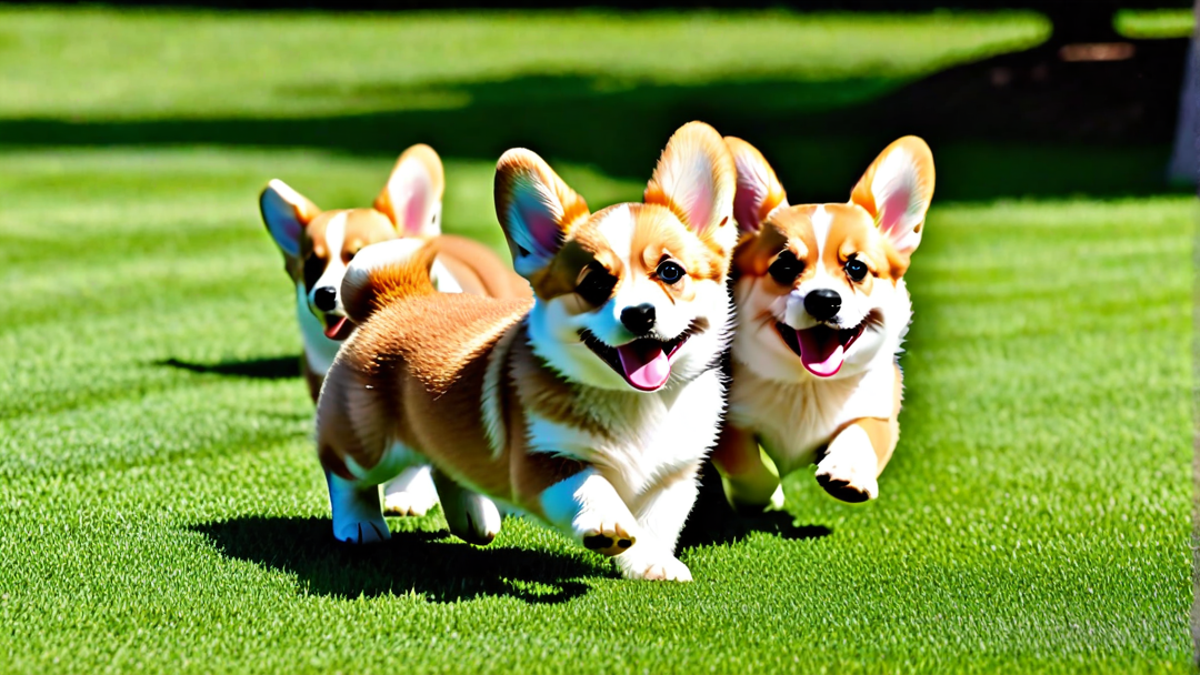 Energetic Corgi Puppy Races