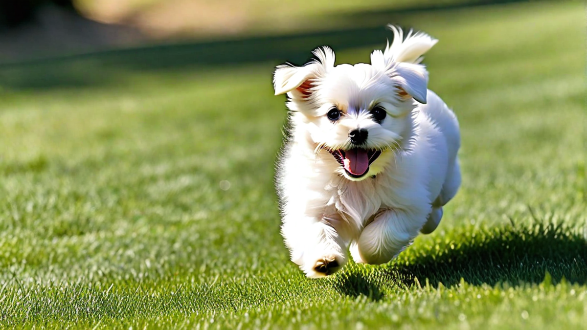 Energetic Maltese Puppy Running