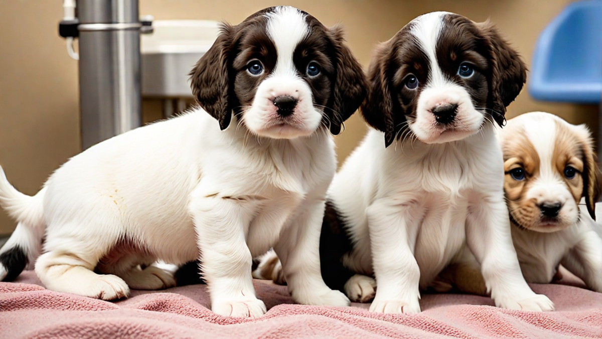 First Vet Visit for English Springer Spaniel Puppies