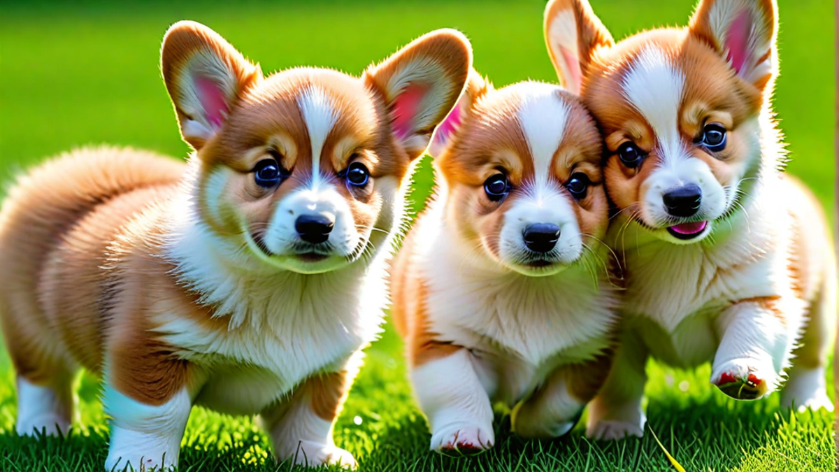 Fluffy Corgi Puppy Tails Wiggling