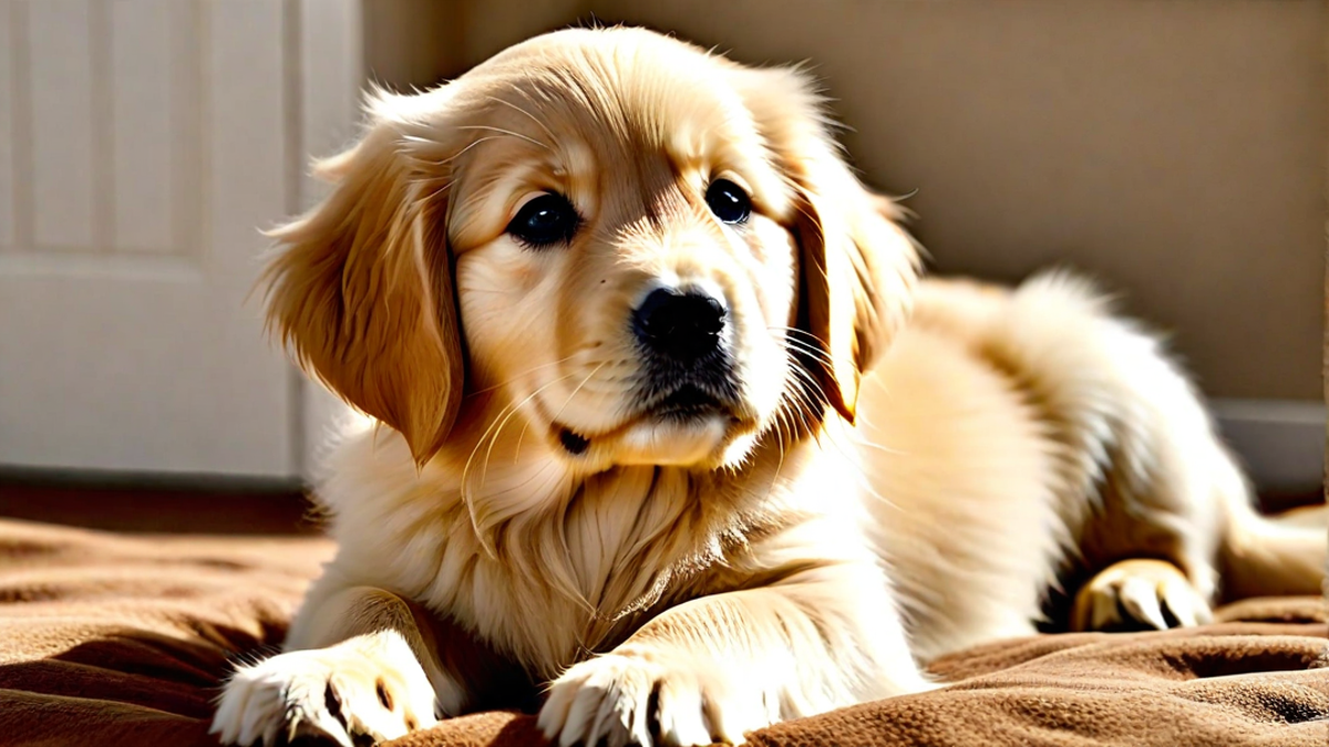 Fluffy Furballs: Close-Up of Golden Retriever Puppies