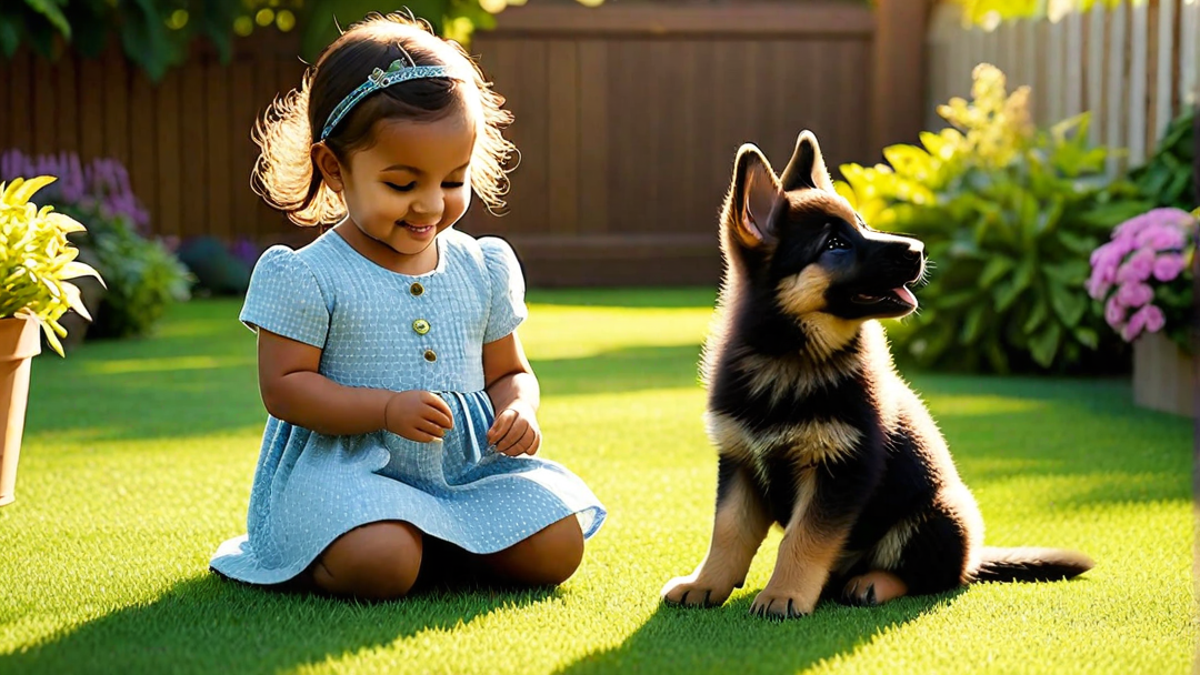 German Shepherd Puppies and Children