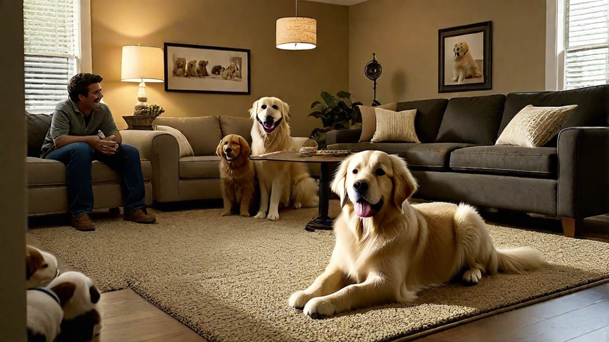 Golden Retriever Puppies Meeting Other Family Pets