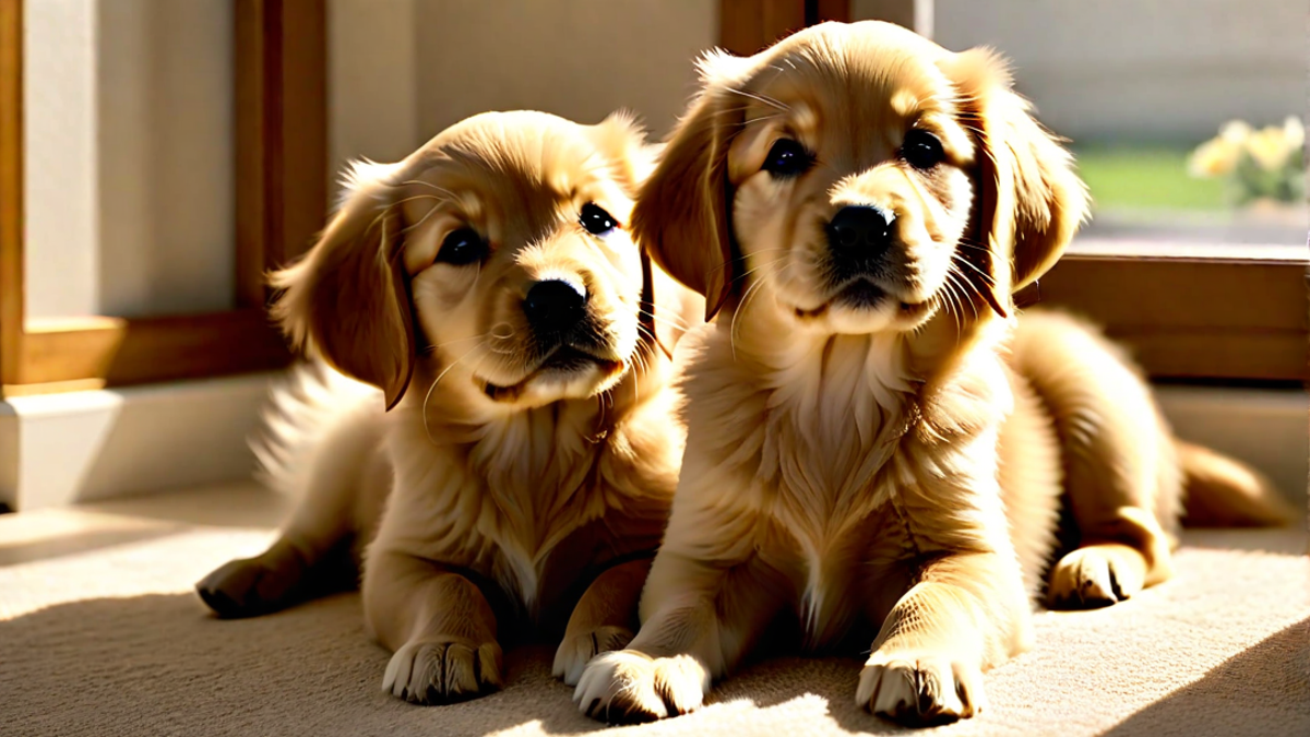 Golden Retriever Puppies Reacting to Music