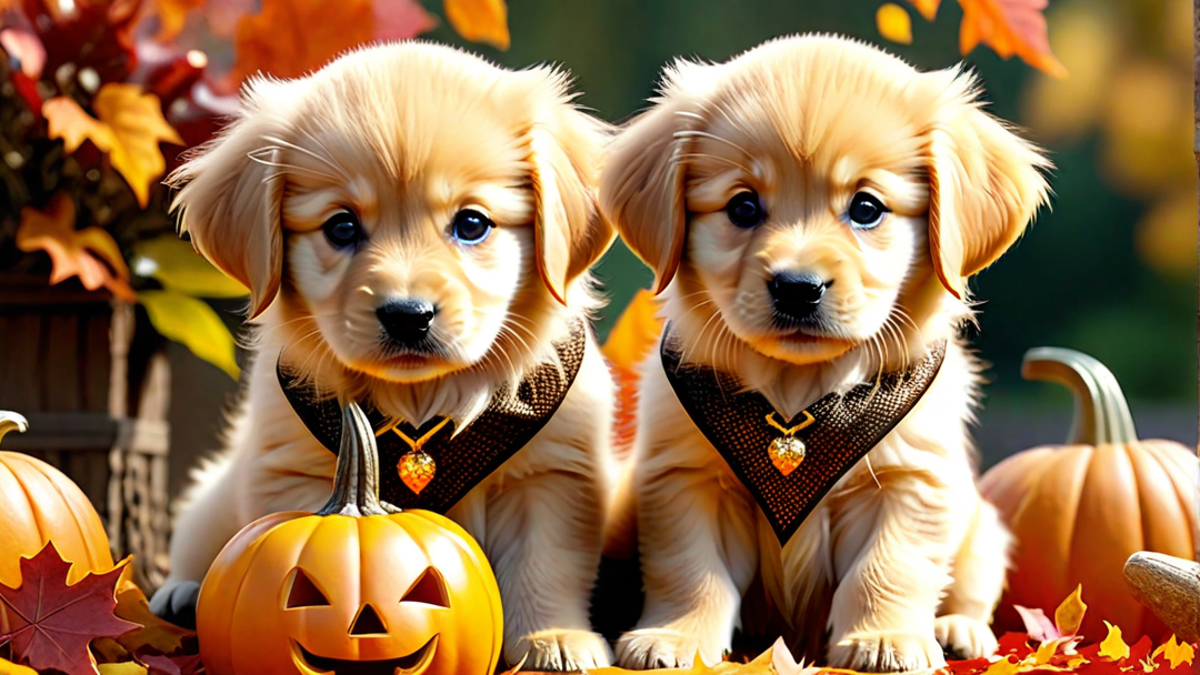 Golden Retriever Puppies in Costumes: Too Cute to Spook