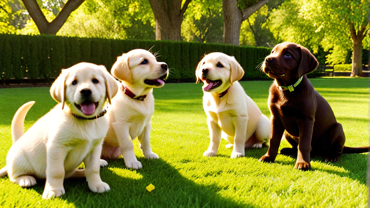 Labrador Puppies Meeting Other Dogs for the First Time